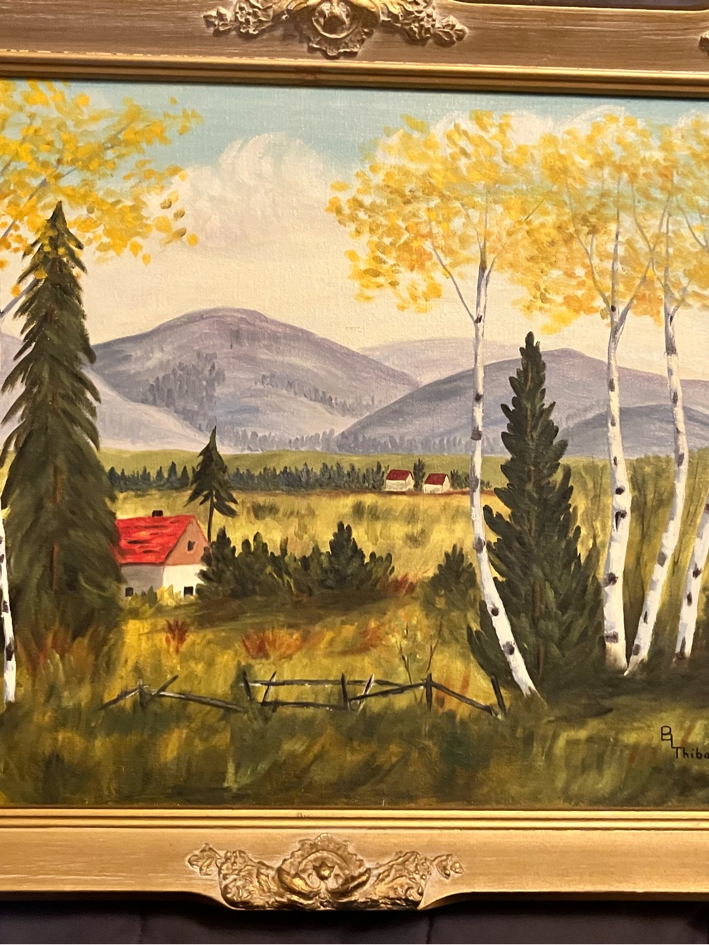 🏷️ Curated Mid-Century Original Betty Lou Thibault Oil Paintings – Matching Pair